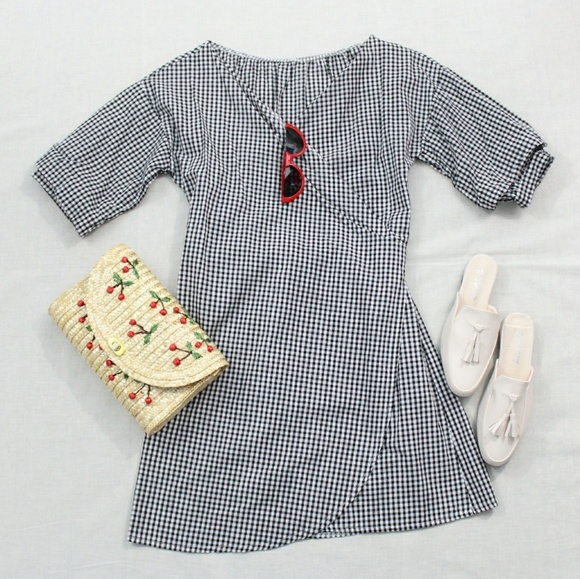 Venice Wrap Dress in Gingham - Picture 5 of 5